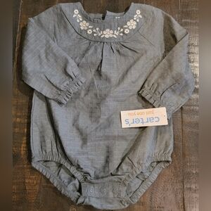 Carters Baby Bubble Romber with Floral Embroidery 6m